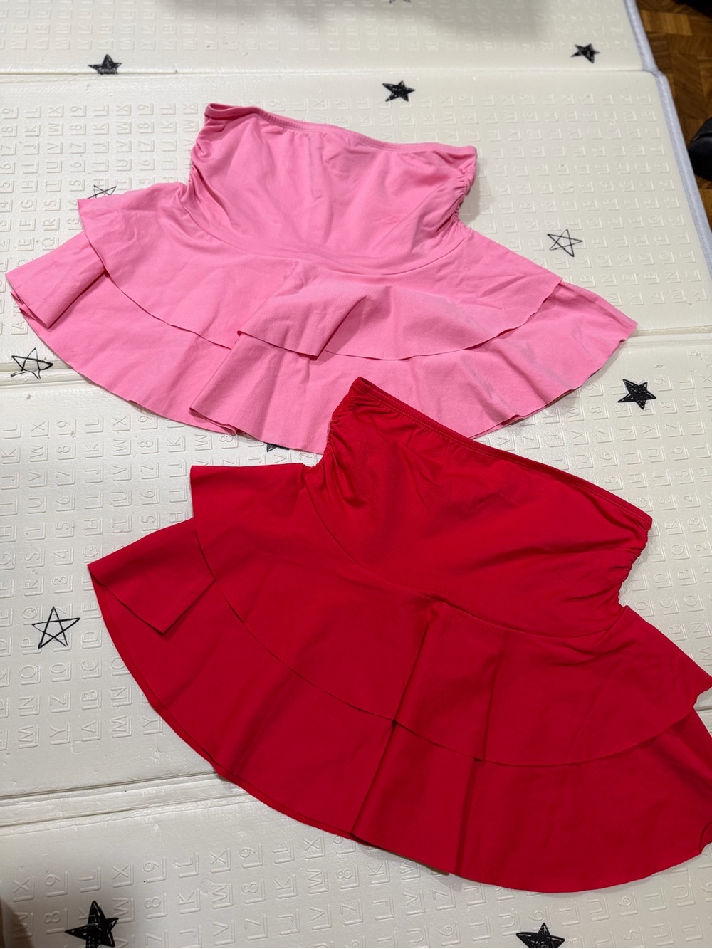 Tiered Ruffle Circle Skirts in Pink and Red